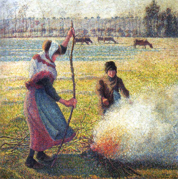 pissarro_paysannefaisantdufeu
